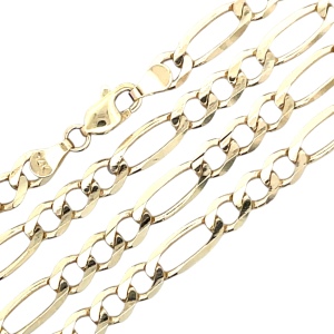 24" Figaro Gold Chain 14k Yellow Gold 17.7g