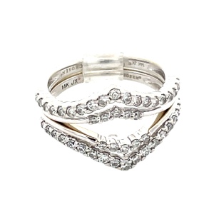 14K White Gold 1.0CTW Diamond Wedding Ring Wrap SZ:7