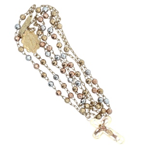 Rosary Tri-Color Gold 14k Yellow/White/Rose Gold 13.5g