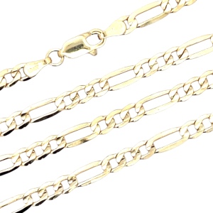 22" Figaro Gold Chain 10k Yellow Gold 12.1g