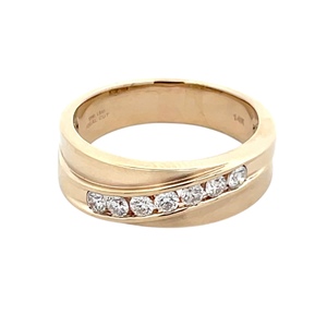 Ideal Leo Cut Diamond Band  0.70ctw 14k Yellow Gold 8.9g