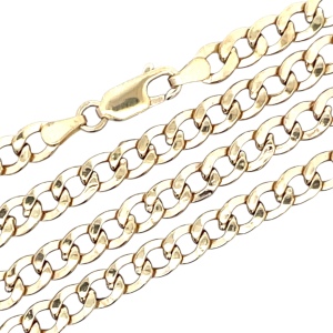 24" Gold Curb Chain 14k Yellow Gold 10.1g