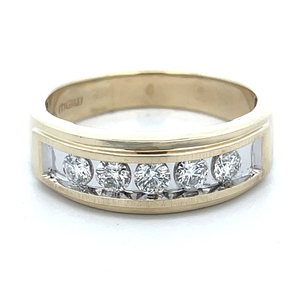 10K Diamond Band Two Tone Gold 1.00Carat TW
