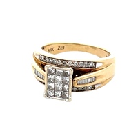 Ladies 10K Yellow Gold 3/4CTW Diamond Cluster Ring SZ:5
