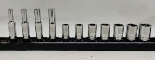 Craftsman 11-Piece (4mm-14mm) Metric 1/4" Dr. 6 Point Socket Set