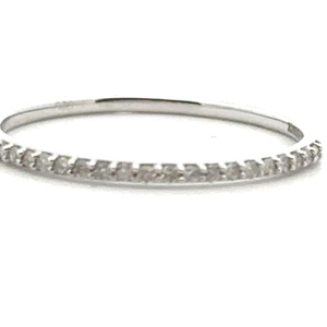 1/10 carat TW Diamond Band 10K White Gold 0.8g