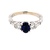 Ladies 14K White Gold Blue Sapphire & Diamond Cocktail Ring SZ:8