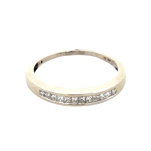 Ladies 14K White Gold 1/4 Carat TW Princess Diamond Band