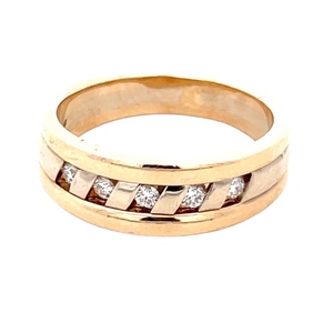 Gents 14K Yellow Gold 5-Diamond 1/4CTW Band SZ:11