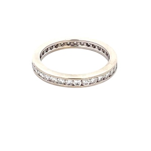 Ladies 14K White Gold 1.0CTW Diamond Eternity Ring SZ:5 
