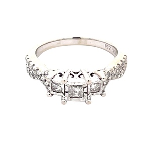 Ladies 10K White Gold 1/3CTW Diamond Anniversary Ring SZ:6.5