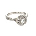 Ladies 14K White Gold 1.00CTW Diamond Double Halo Engagement Ring SZ:7