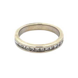 Ladies 14K White Gold 1/4 Carat TW Princess Diamond Band