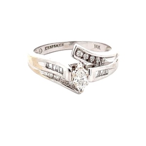 Ladies 14K White Gold 1/4CTW Keepsake Diamond Engagement Ring