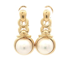 14K Yellow Gold Maybe Pearl Earrings