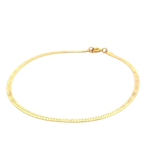 14K Yellow Gold 7 in. Textured Herringbone Bracelet