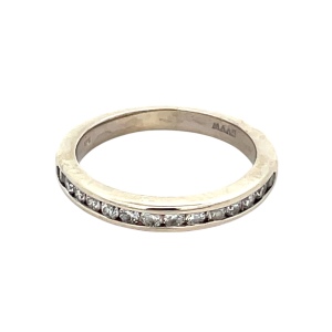 14K White Gold 14 Diamond 1/3CTW Band SZ:7.5