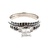 Ladies 10K White Gold White Diamond & Black Onyx Two-Piece Bridal Set SZ:7.5