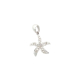 10K White Gold 18 in. Starfish Necklace