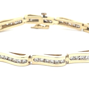 7" Diamond Tennis Bracelet 1.44CTW 14K Yellow Gold 16.6G