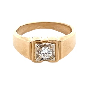 Ladies 14K Yellow Gold 1/4Ct Diamond Solitaire Engagement Ring SZ:8.5