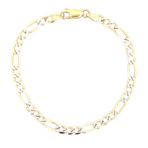 7.25" Figaro Gold Bracelet 14k Yellow Gold 4.6g