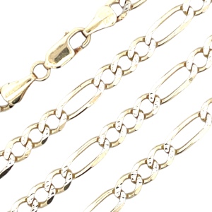 25" Figaro Gold Chain 14k Yellow Gold 17.4g