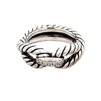 David Yurman Diamond Cable Loop Ring Size: 3.5