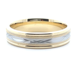 Two-Tone Band Plain 18K Gold 10.5g