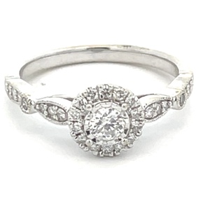 Diamond Engagement Ring 0.43ctw 14k White Gold 3.1g