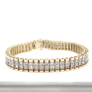 Diamond Tennis Bracelet  5.40ctw 10k Yellow Gold 21.8g