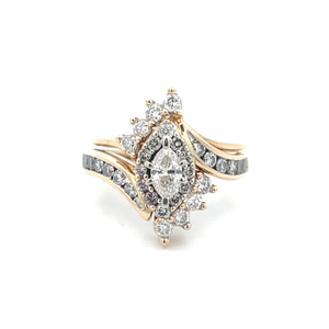 Diamond Bridal Set 0.85ctw 14k Yellow Gold 5.3g