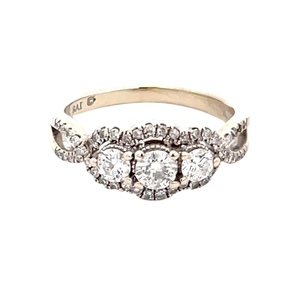 Ladies 10K White Gold 1/2CTW Diamond Cluster Anniversary Ring SZ:4.5