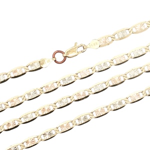 14K Tri-Color Gold 22 in. 4.0mm Valentino Chain 12.1g