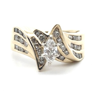 Marquise Diamond Engagement Ring 0.93ctw 14k Yellow Gold 6.33g