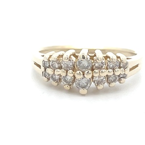 Double Diamond Band 10k Gold