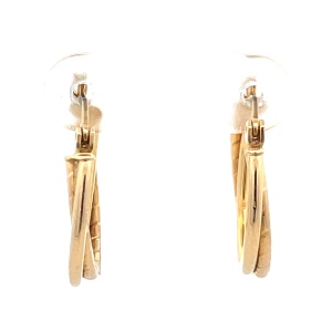 3/4" Twisted Gold Hoop Earrings 14k Yellow Gold 1.8g