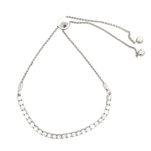 10K White Gold Adjustable Length 1.0 Carat TW Tennis Bracelet