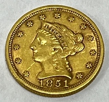 1851 Liberty $2-1/2 Dollar Gold Coin