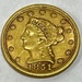 1851 Liberty $2-1/2 Dollar Gold Coin