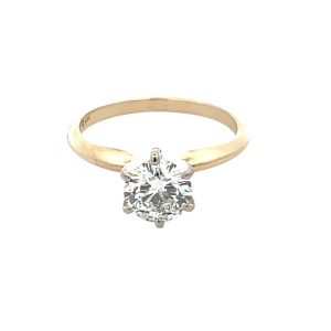 14K Yellow Gold 1.0Ct Diamond Solitaire Engagement Ring SZ:6