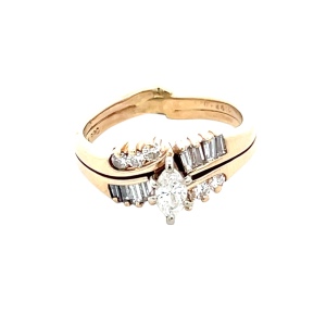 Marquise Diamond Wedding Set 0.63ctw 14kyg 5.12g Size: 7.5