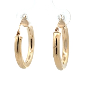 14K Yellow Gold 7/8 in. Hollow Hoop Earrings 