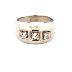 14K Yellow Gold 1/2CTW 3-Diamond Band SZ:10.5