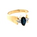 Ladies 14K Yellow Gold Synthetic Marquise Blue Sapphire Ring SZ:7