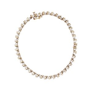 14k Yellow Gold .46 CTW Diamond Tennis Bracelet 6.2g