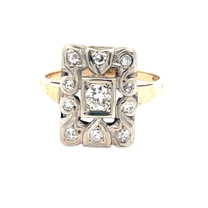 14K Two-Tone Gold 1/2CTW Diamond Cocktail Ring SZ:6