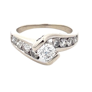 14k White Gold 1-1/2CTW Diamond Engagement Ring SZ6