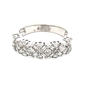 Ladies 14K White Gold 1.0 Carat TW Diamond Mixed Cut Cocktail Ring SZ:7