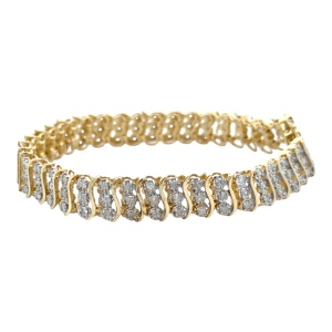 14k Yellow Gold Diamond 1.80Carats Tennis Bracelet